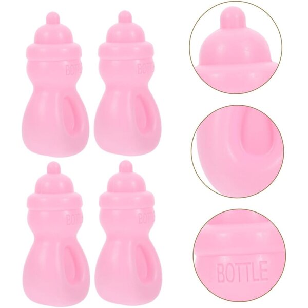 BESPORTBLE 10 pezzi Mini Biberon Rosa per Bambole e Micro Paesaggi 8,5x4x3,3 cm