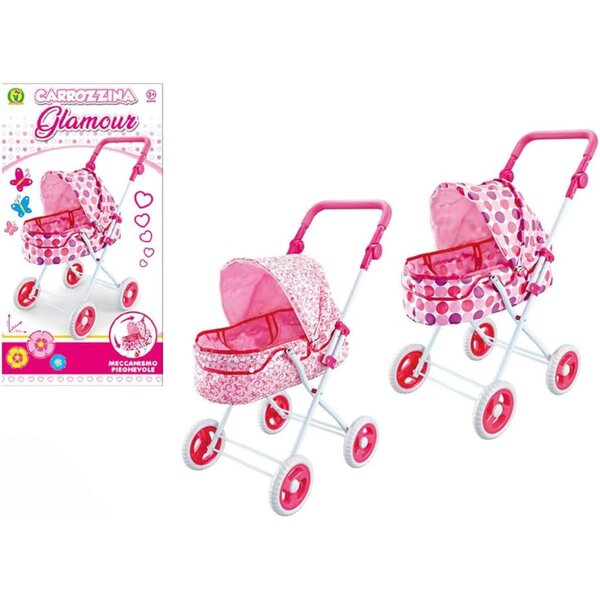 Glamour Puppenwagen mit Himmel für Kinder ab 3 Jahren – Mazzeo Giocattoli