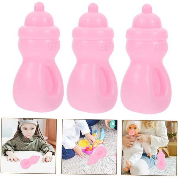 Vaguelly 12 rosa Mini-Spielzeugflaschen zur Stimulierung von Koordination und Kreativität