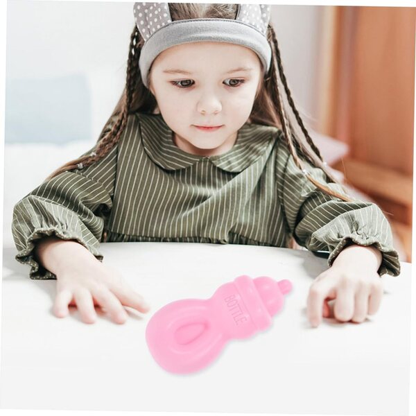 Vaguelly 12 rosa Mini-Spielzeugflaschen zur Stimulierung von Koordination und Kreativität