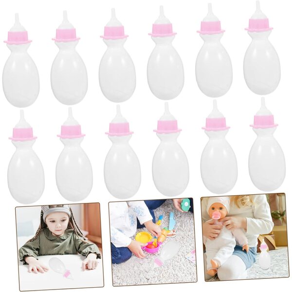 Gatuida 12 Bottiglie Miniatura Biberon Accessori per Bambole e Giochi di Ruolo