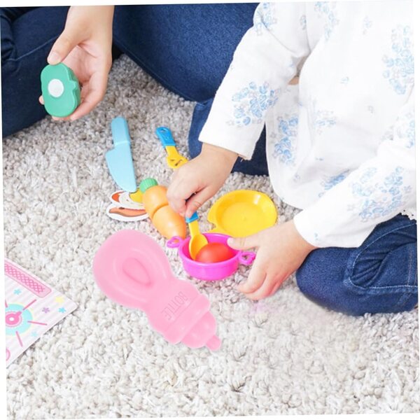 WOONEKY 10 rosafarbene Mini-Milchflaschen für Mädchen – kreative und realistische Accessoires