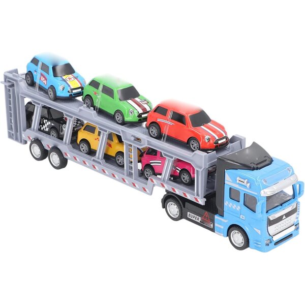 Naroote Camion Trasporto Auto con 6 Veicoli in Lega, Giocattolo Interattivo per Bambini