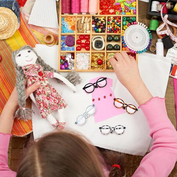 Set 6 Occhiali da Sole per Bambole Miniatura Accessori Moda Colorati Warmhm