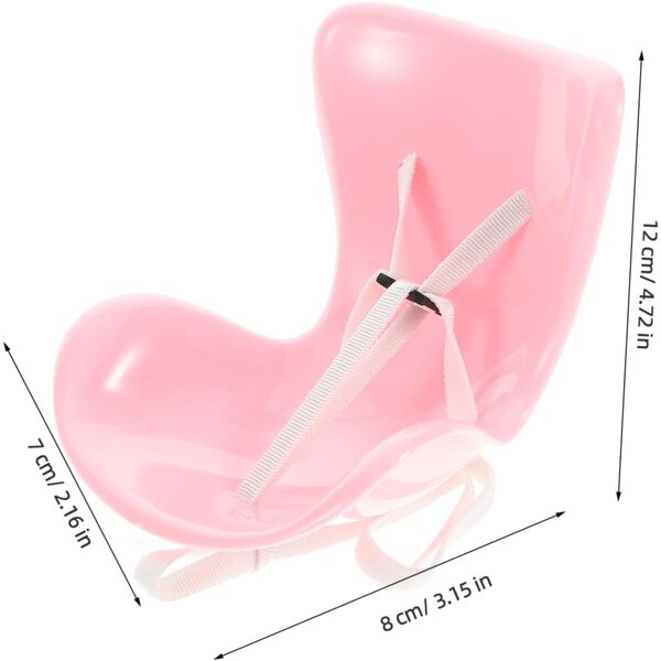 GALPADA Rosa Spielzeugsitz für Puppen, Mini-Autositz-Zubehör, 12 x 8 x 7 cm