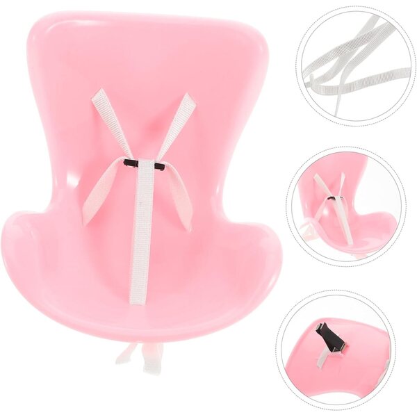 GALPADA Rosa Spielzeugsitz für Puppen, Mini-Autositz-Zubehör, 12 x 8 x 7 cm