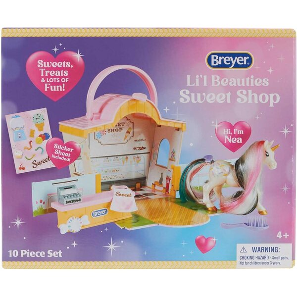 Breyer Mane Beauty Li'l Beauties Nea Sweet Shop Spielset mit Einhorn und Zubehör