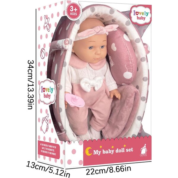 Set Bambola Reborn Realistica con Accessori - Morbida, Sicura e Portatile