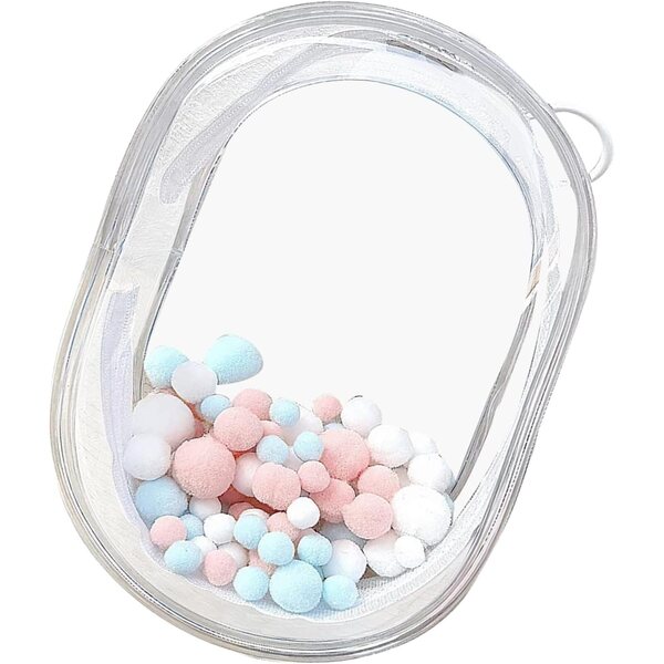 Borsa trasparente per trasporto bambole con cerniera doppia e cinturino - 18x14x8 cm
