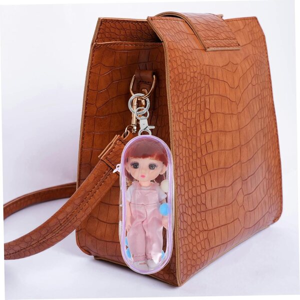 UPKOCH Mini Borsa Trasparente con Gancio per Bambole e Figurine Versatile e Portatile
