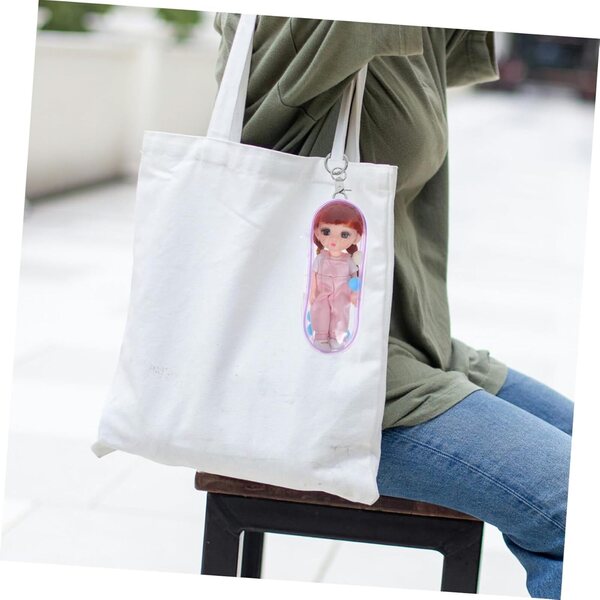 UPKOCH Mini Borsa Trasparente con Gancio per Bambole e Figurine Versatile e Portatile