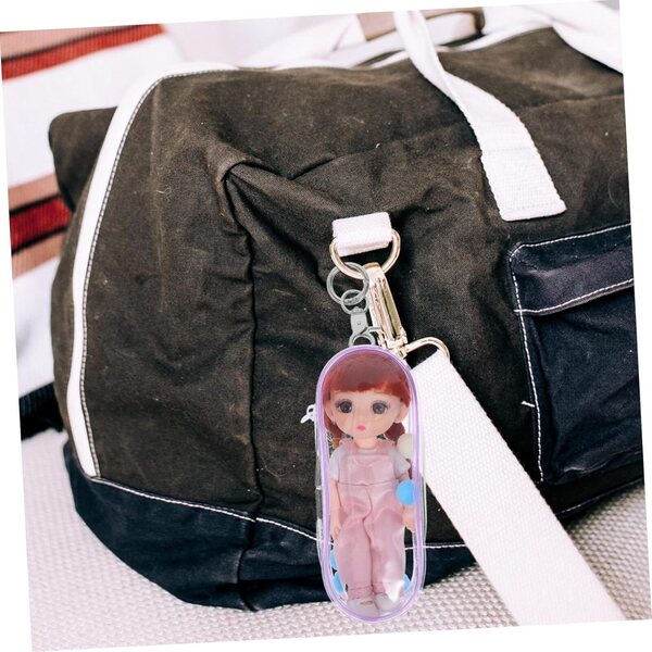 UPKOCH Mini Borsa Trasparente con Gancio per Bambole e Figurine Versatile e Portatile