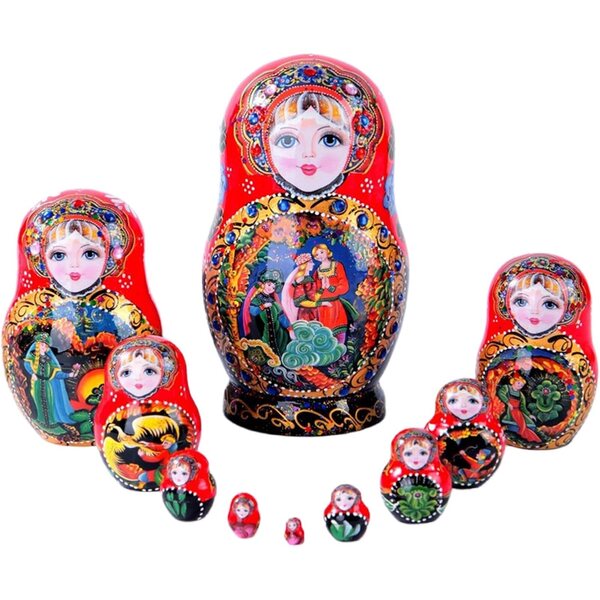 10 Schichten handgefertigte russische Nistpuppen aus Holz, pädagogisches und dekoratives Geschenk