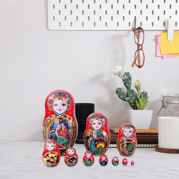 10 Schichten handgefertigte russische Nistpuppen aus Holz, pädagogisches und dekoratives Geschenk