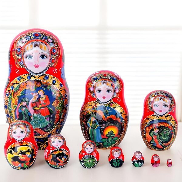 10 Schichten handgefertigte russische Nistpuppen aus Holz, pädagogisches und dekoratives Geschenk