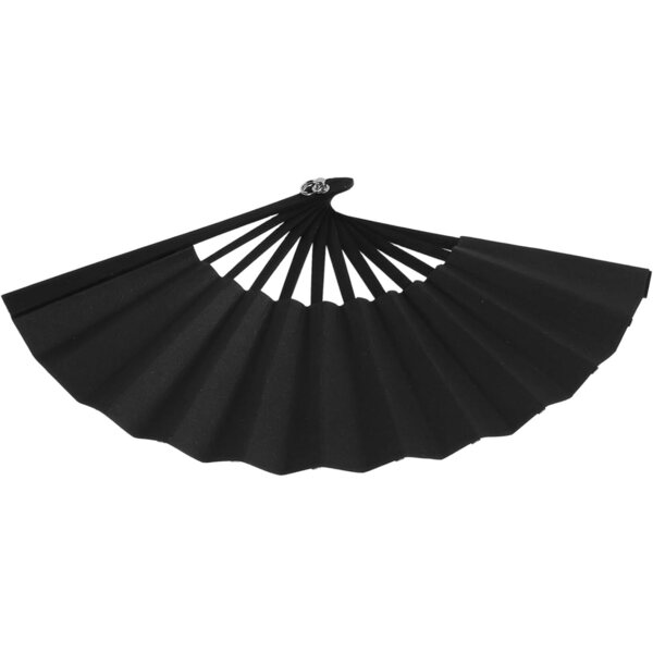 Mini Ventaglio in Carta e Legno per Bambole, Accessorio Fotografico Pieghevole Nero