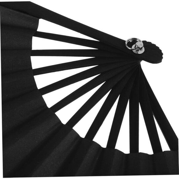 Mini Ventaglio in Carta e Legno per Bambole, Accessorio Fotografico Pieghevole Nero