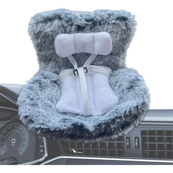 Shenrongtong Puppenautositz mit pelzigem Kissen und Sicherheitsgurt