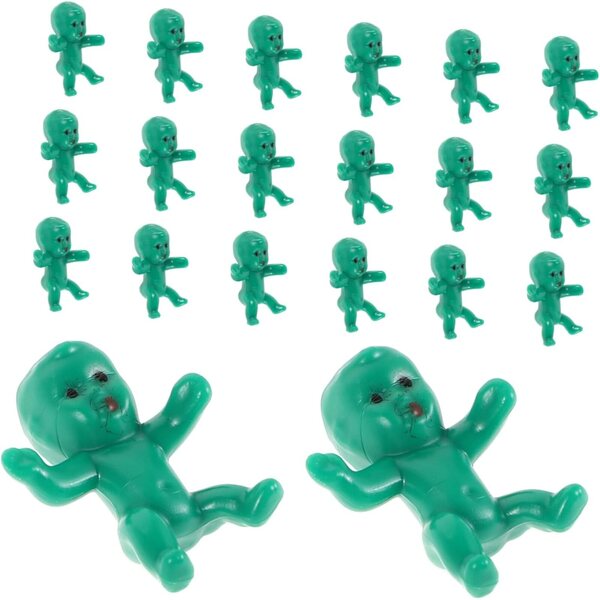 Vaguelly 20 Mini-Kunststoffbabys für Dekorationen und kognitives und motorisches Spielen