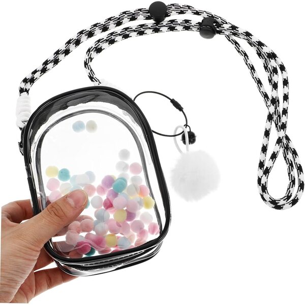 KOMBIUDA Custodia Trasparente con Tracolla per Bambole, 13,5x9,5x5,5 cm, PVC Protettivo