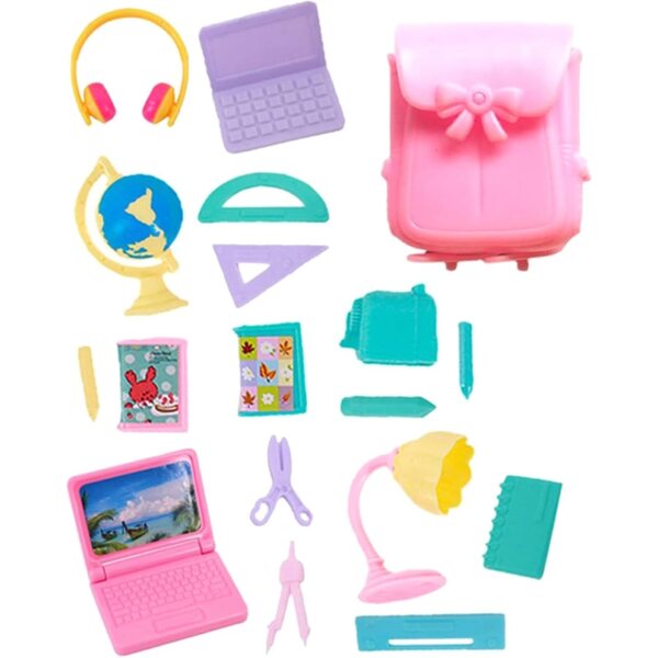 18-teiliges Schreibwarenset für Puppenhäuser – realistische und farbenfrohe Accessoires