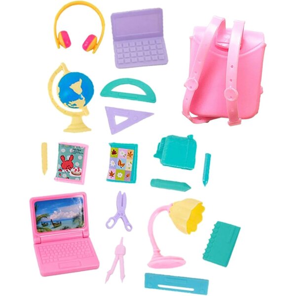 18-teiliges Schreibwarenset für Puppenhäuser – realistische und farbenfrohe Accessoires