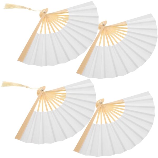 4 pezzi mini ventagli pieghevoli in carta per decorazioni e bambole, eleganti e portatili
