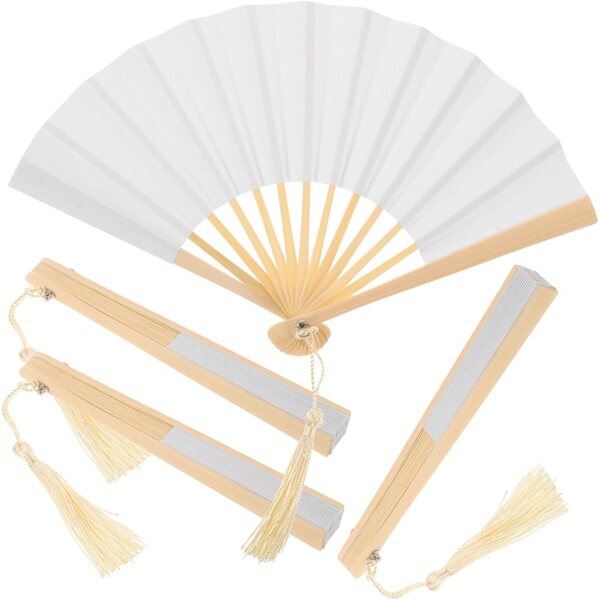 ERINGOGO Mini-Faltfächer aus Papier für Puppen – Set mit 4 eleganten Teilen