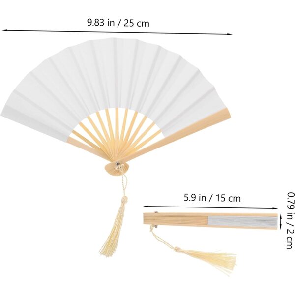 ERINGOGO Mini-Faltfächer aus Papier für Puppen – Set mit 4 eleganten Teilen