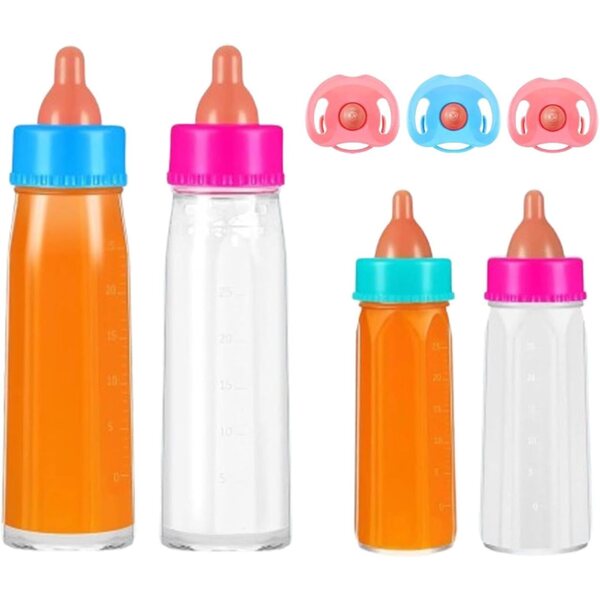 Bottiglie per Bambole con Ciuccio - Gioco di Ruolo e Accessori Sicuri per Bambini