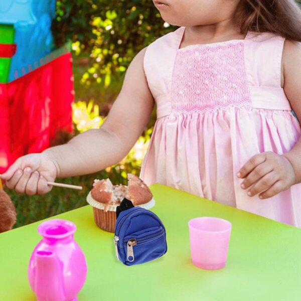 VICASKY 6 Mini-Puppenrucksäcke mit Reißverschluss und Anhänger, Puppenhauszubehör