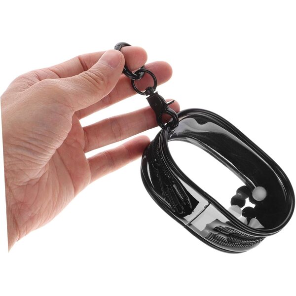 VICASKY Borsa trasparente in PVC per bambole con doppia cerniera e portachiavi