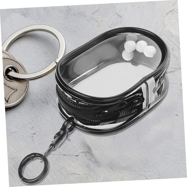 VICASKY Borsa trasparente in PVC per bambole con doppia cerniera e portachiavi