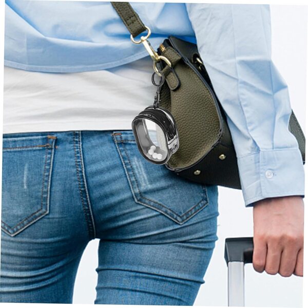 VICASKY Borsa trasparente in PVC per bambole con doppia cerniera e portachiavi
