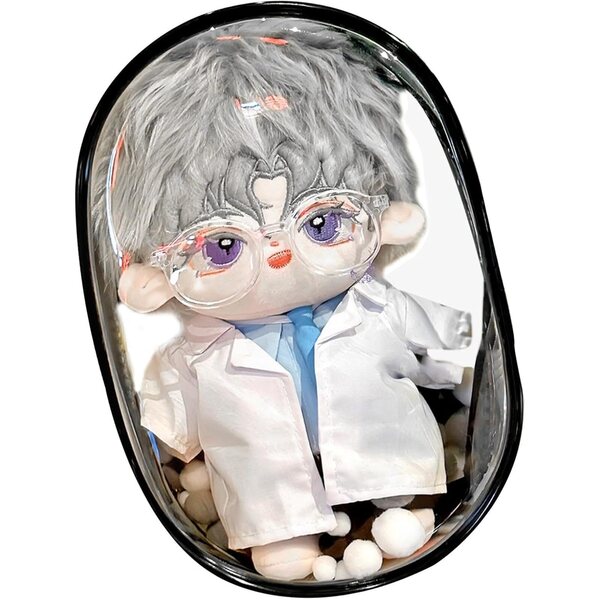 Stabile transparente Tasche zum Tragen von Puppen mit Doppelreißverschluss 18x14x8 cm
