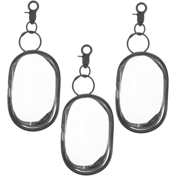 NUOBESTY Set 3 Borse Trasparenti per Bambole con Cerniera e Portachiavi 10,5x7x4,5 cm