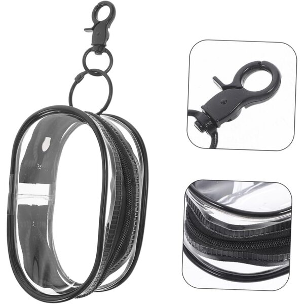 NUOBESTY Set 3 Borse Trasparenti per Bambole con Cerniera e Portachiavi 10,5x7x4,5 cm