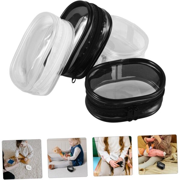 Borsa Trasparente Portatile per Bambole con Custodia Protettiva in PVC 10x6.8x3.8 cm