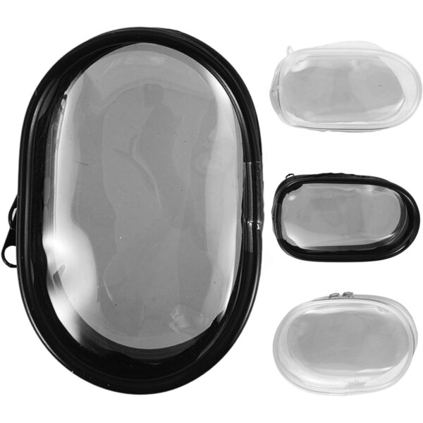 Vaguelly Set mit 4 transparenten Taschen für Puppen und Sammlerstücke, PVC mit Reißverschluss