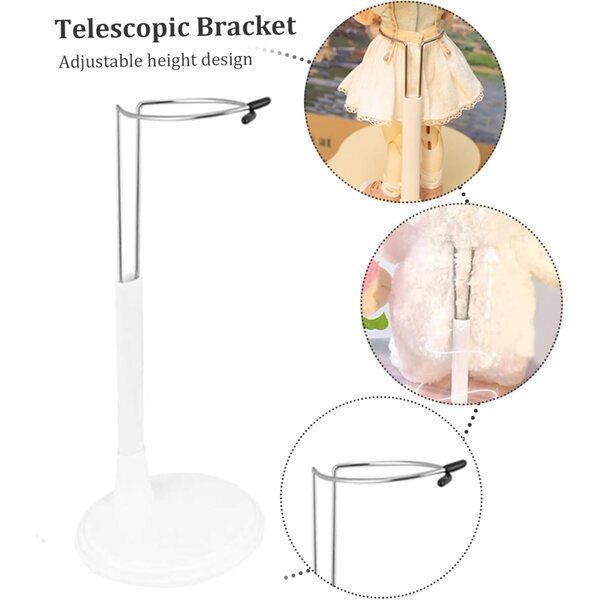 Supporto regolabile per bambole da 25 cm - 2 pezzi stabile e protettivo bianco