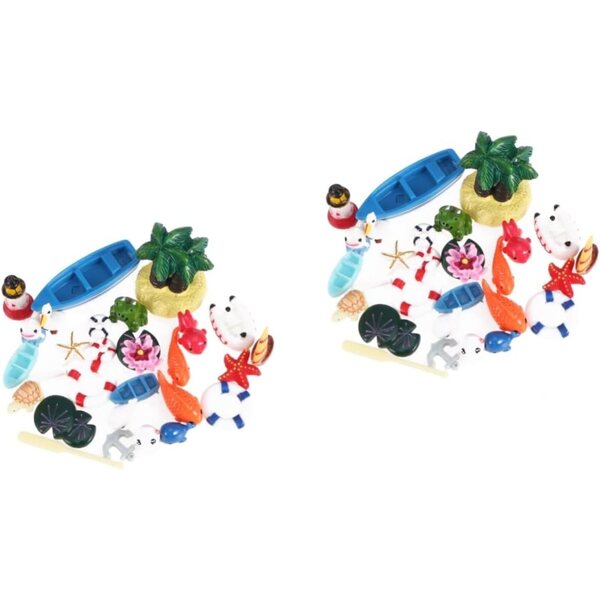 TOYANDONA 56 Stück Mini-Ozean-Dekorationen aus Kunstharz für Aquarien, Terrarien und Strand-Themenpartys