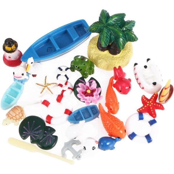 TOYANDONA 56pz Mini Decorazioni Oceaniche in Resina per Acquari, Terrari e Feste a Tema Spiaggia