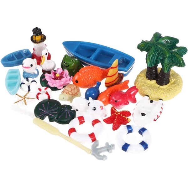TOYANDONA 56pz Mini Decorazioni Oceaniche in Resina per Acquari, Terrari e Feste a Tema Spiaggia