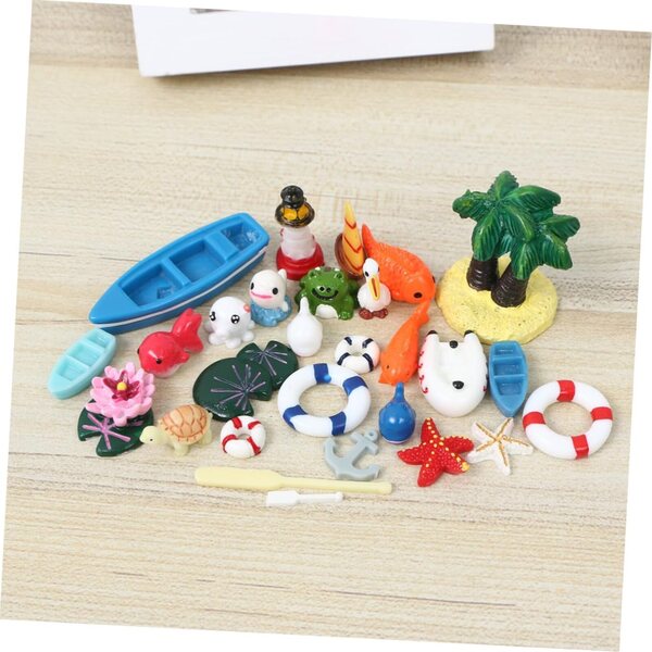 TOYANDONA 56pz Mini Decorazioni Oceaniche in Resina per Acquari, Terrari e Feste a Tema Spiaggia