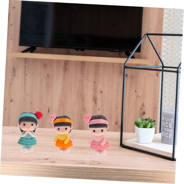 Garneck 4 Statua Miniatura Ragazza Kawaii per Decorazioni Torte, Giardino e Casa