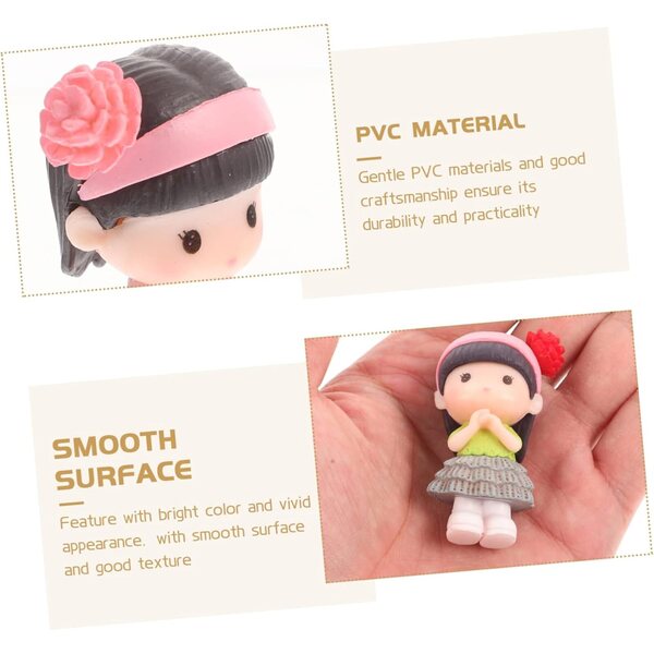 Garneck 4 Statua Miniatura Ragazza Kawaii per Decorazioni Torte, Giardino e Casa