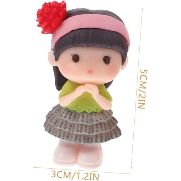 Garneck 4 Statua Miniatura Ragazza Kawaii per Decorazioni Torte, Giardino e Casa
