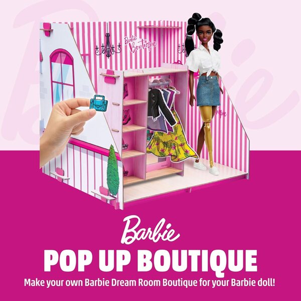 BLADEZ Barbie Pop Up Boutique - Set Gioco Moda Personalizzabile con Adesivi e Accessori