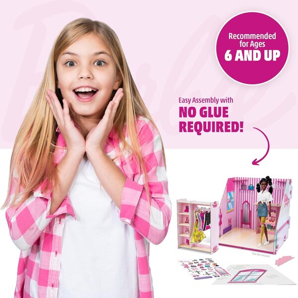 BLADEZ Barbie Pop Up Boutique - Set Gioco Moda Personalizzabile con Adesivi e Accessori