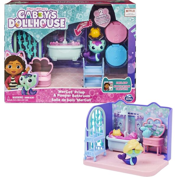 Gabbys Puppenhaus: Mini-Spielset, Siregattas Badezimmer und Mini-Karaoke-Set mit Gabby und DJ Catnip